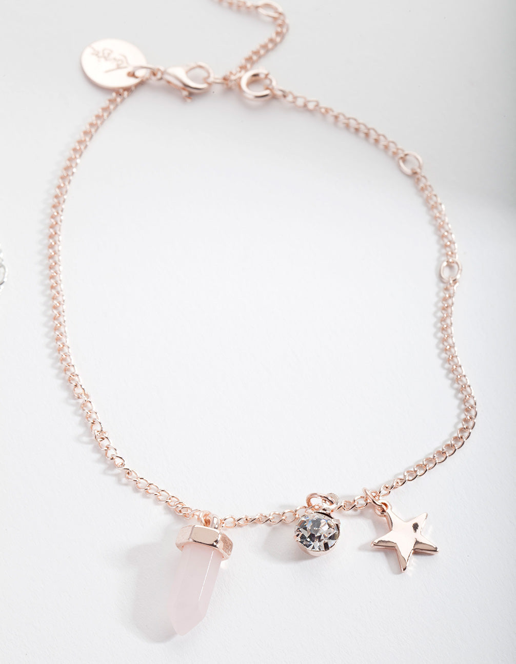 Moonstone & Rose Quartz Charm Bracelet Gift Box