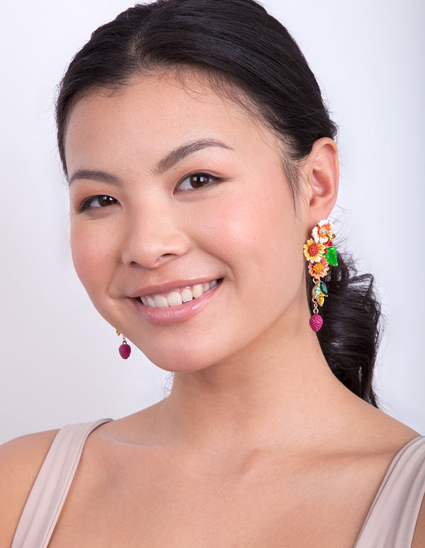 Multi Fruit Flower Earrings