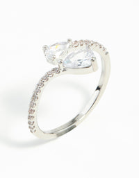 Silver Cubic Zirconia Open Ring - link has visual effect only