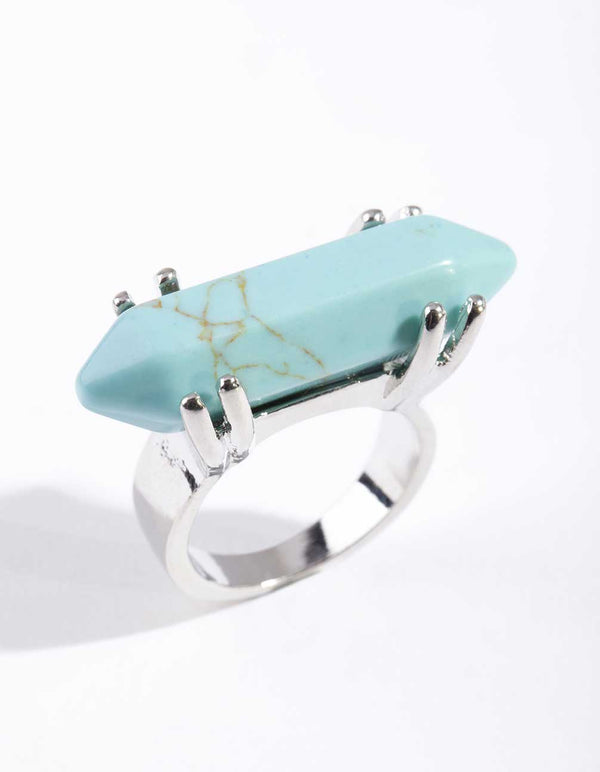 Silver Turquoise Shard Ring
