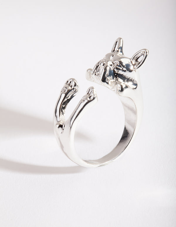 Silver French Bulldog Ring