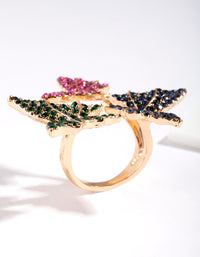 Triple Diamante Butterfly Ring - link has visual effect only