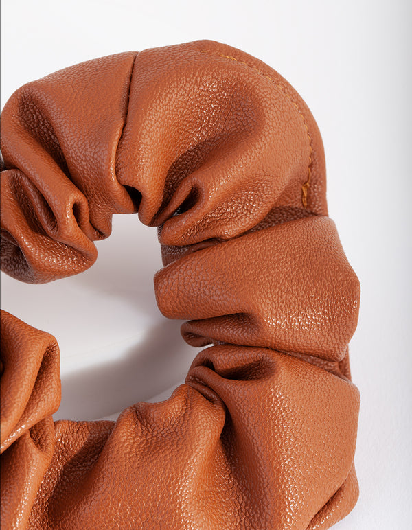 Tan PU Scrunchie