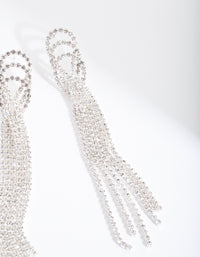 Silver Triple Loop Diamante Earrings - link has visual effect only
