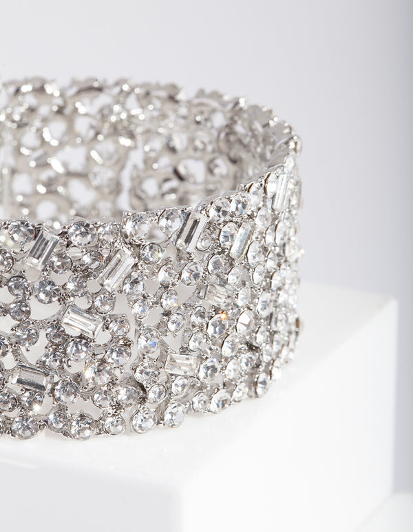Silver Gem Embellished Bracelet