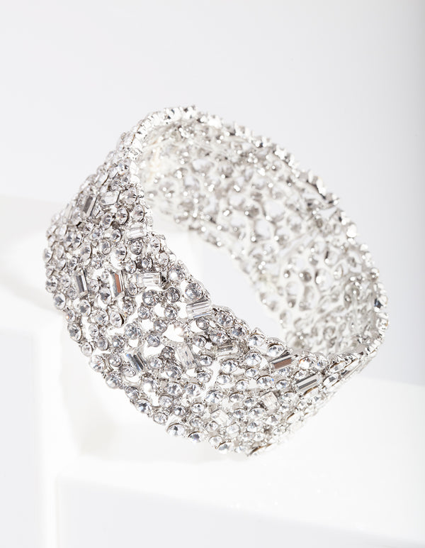 Silver Gem Embellished Bracelet