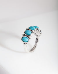 Silver Oval Turquoise Stone Ring - link has visual effect only