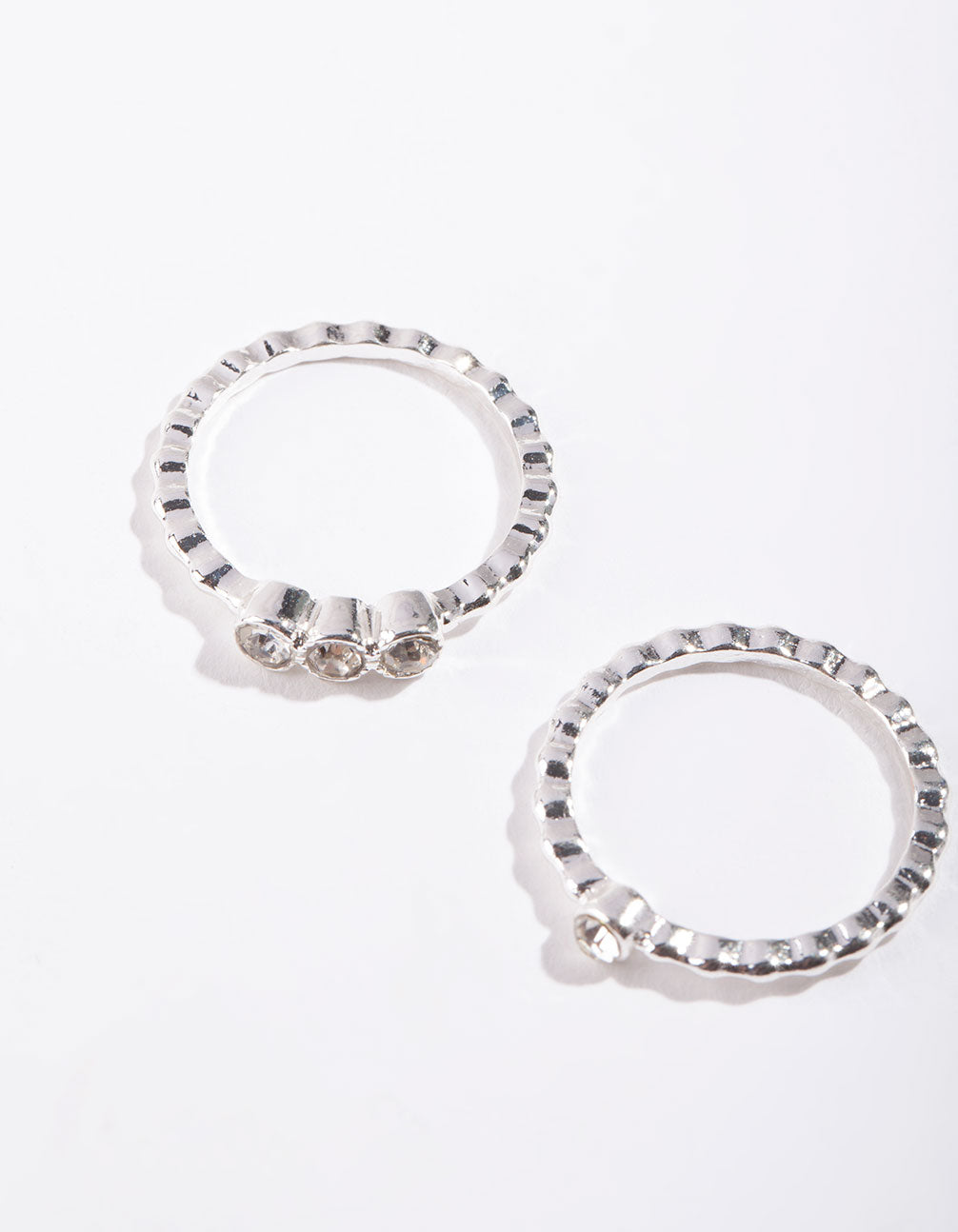 Silver Dotted Ring Stack