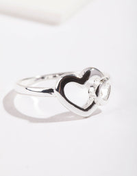 Silver Double Heart Ring - link has visual effect only