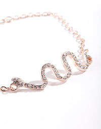 Rose Gold Diamante Snake Bracelet - link has visual effect only