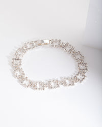Silver Diamante Square Bracelet - link has visual effect only