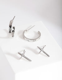 Silver Cross Earring Pack - link has visual effect only