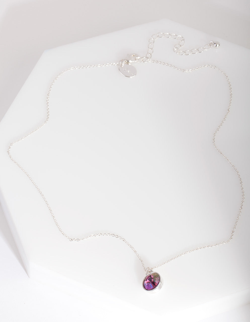 Purple Oval Stone Necklace