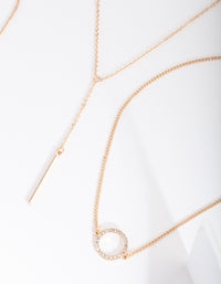 Gold Circle Bar Choker Pack - link has visual effect only