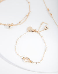 Gold Pearl Friendship Anklet Bracelet Pack - link has visual effect only