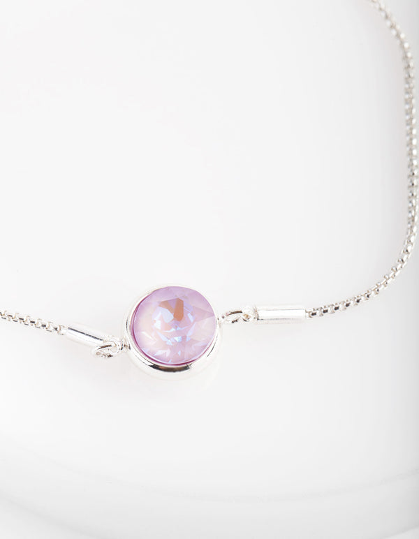 Swarovski Large Pink Stone Toggle Bracelet