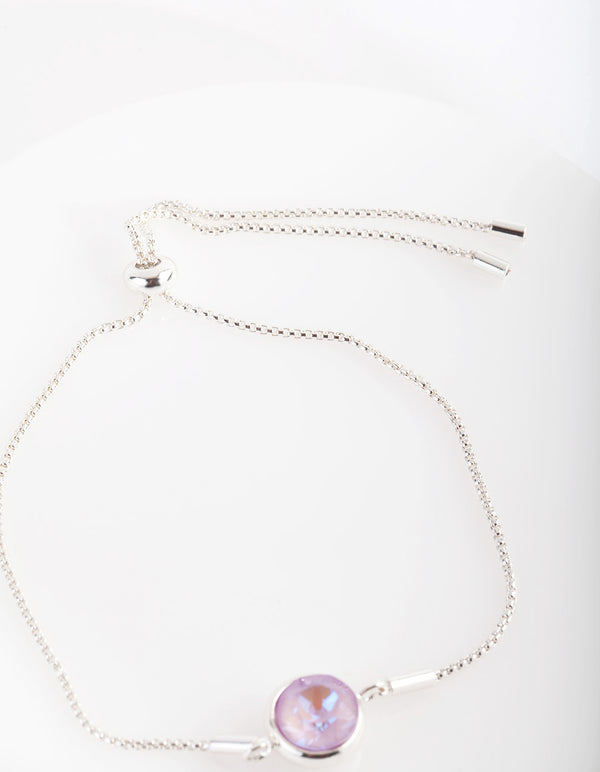 Swarovski Large Pink Stone Toggle Bracelet