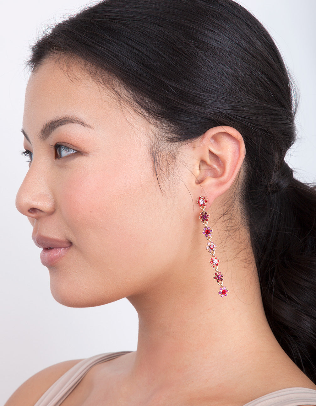 Red Daisy Chain Earrings