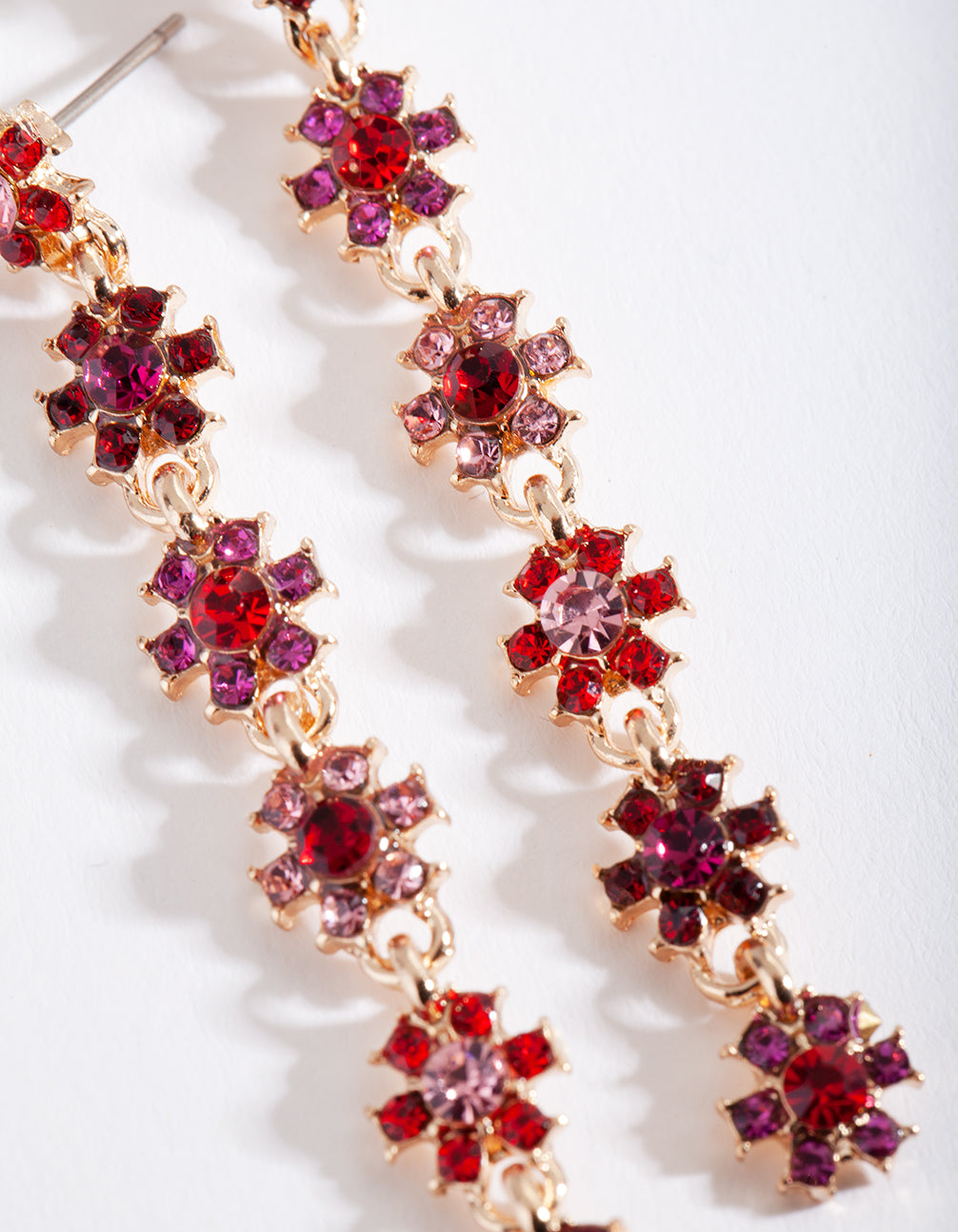Red Daisy Chain Earrings