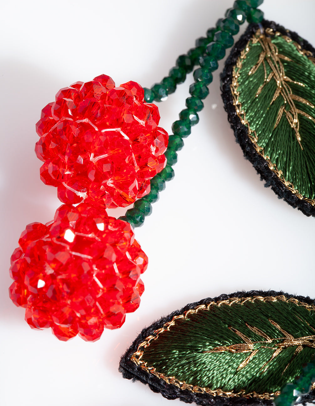 Beaded Cherry Drop Earrings