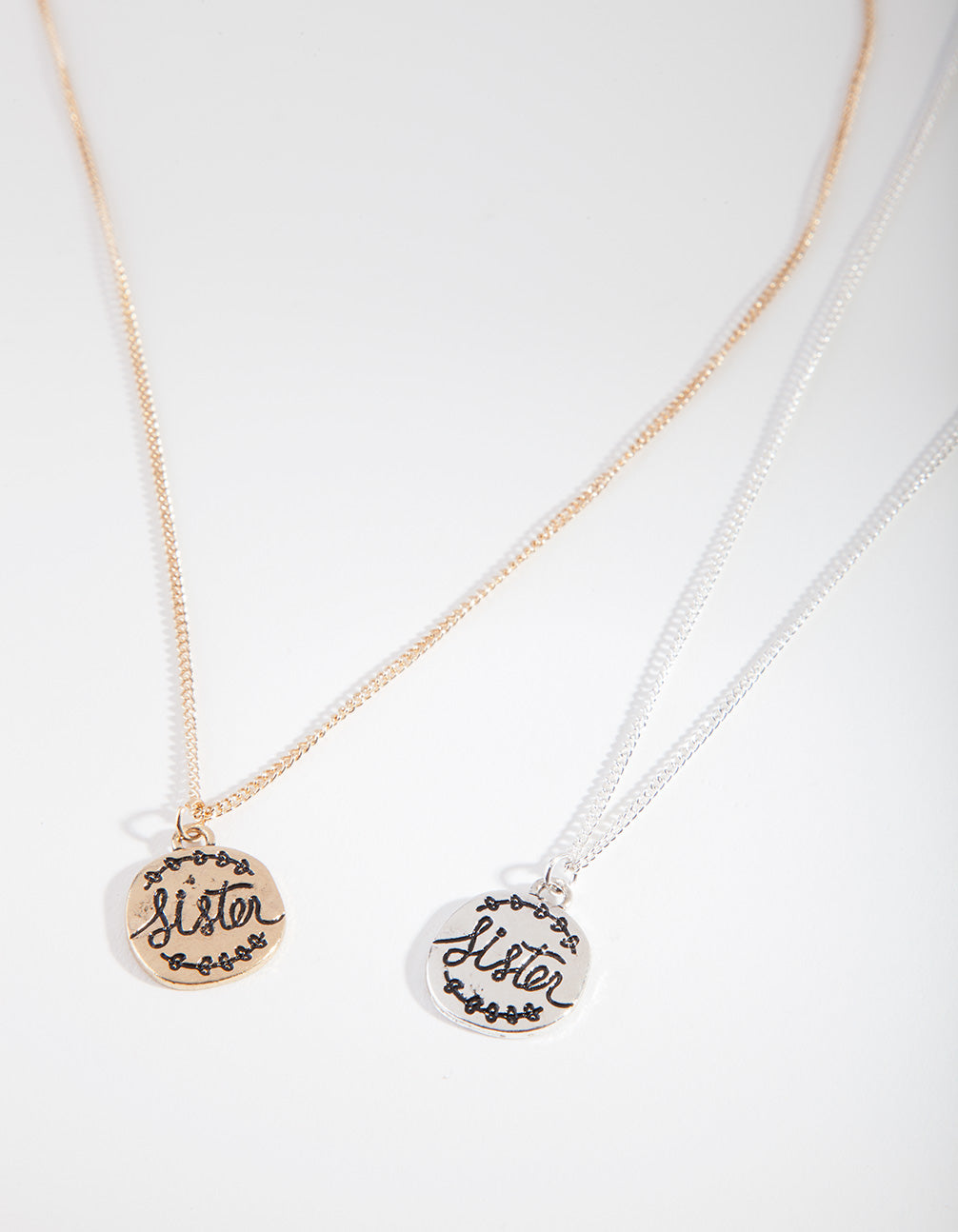 Mixed Metal Sister Pendant Necklace Pack