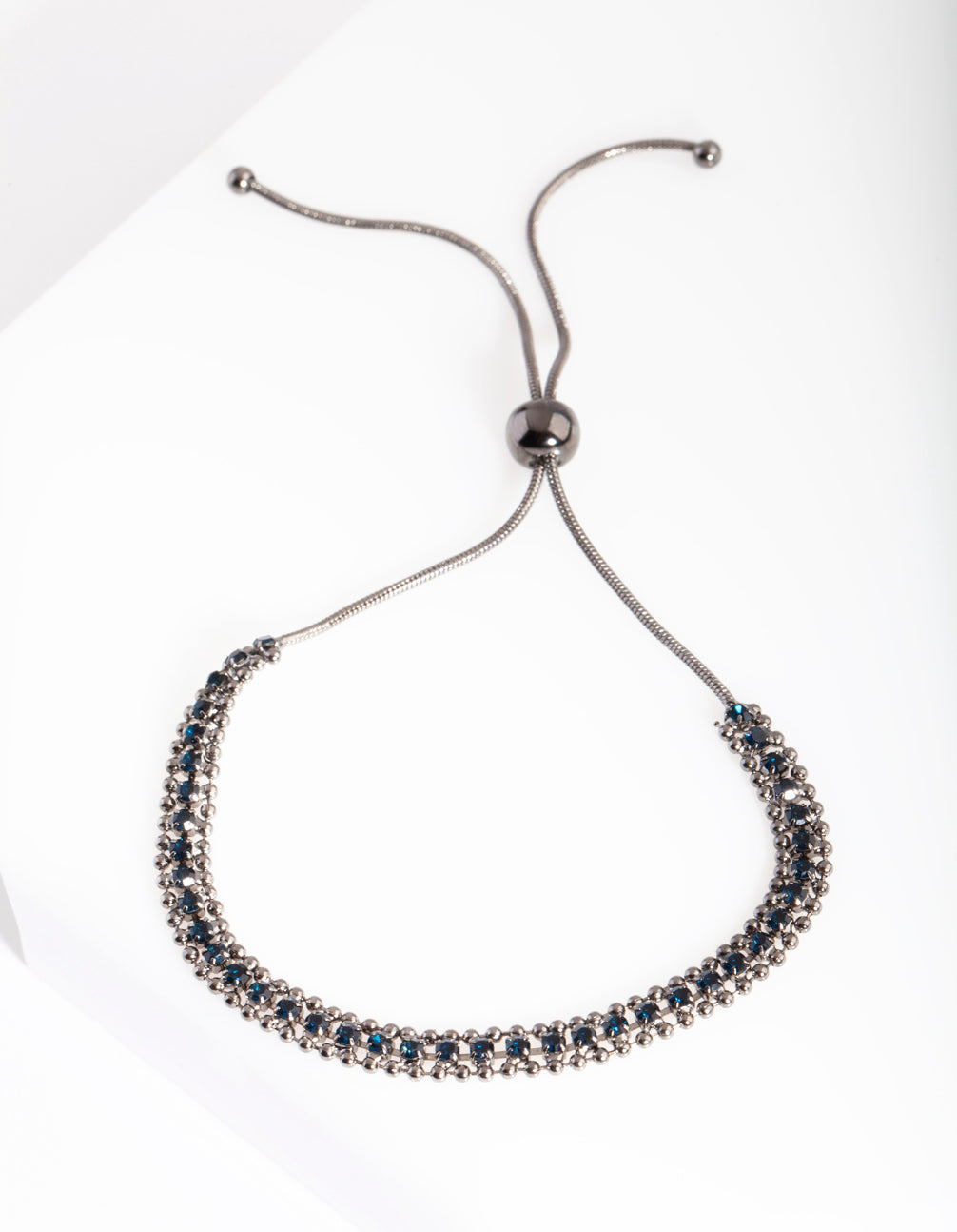 Gunmetal Crystal Toggle Bracelet