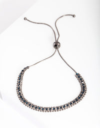 Gunmetal Crystal Toggle Bracelet - link has visual effect only