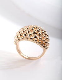 Gold Textured Ball Ring - link has visual effect only