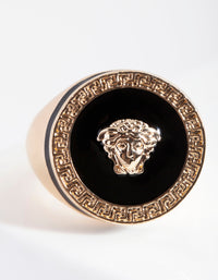 Black Enamel Medusa Ring - link has visual effect only