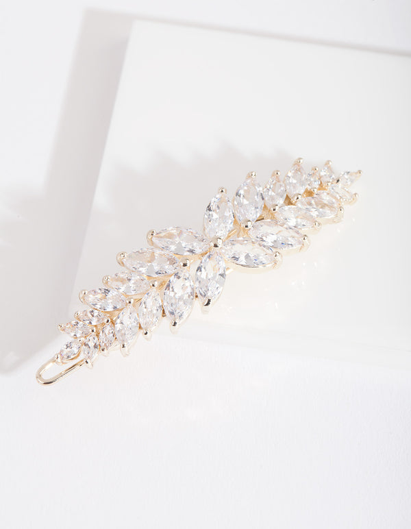 Cubic Zirconia Rose Gold Laurel Hair Clip