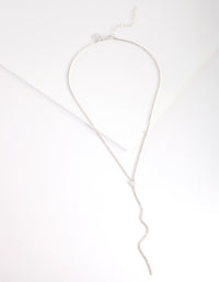 Cubic Zirconia Silver Y-Neck Necklace - link has visual effect only