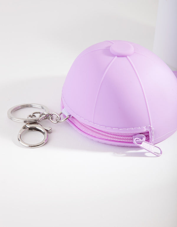 Kids Purple Cap Purse Keyring