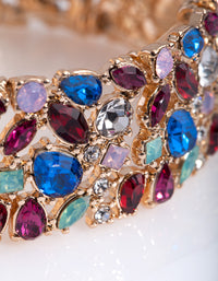 Red Cluster Stone Stretch Bracelet - link has visual effect only