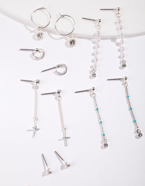 Silver Delicate Earring 6-Pack