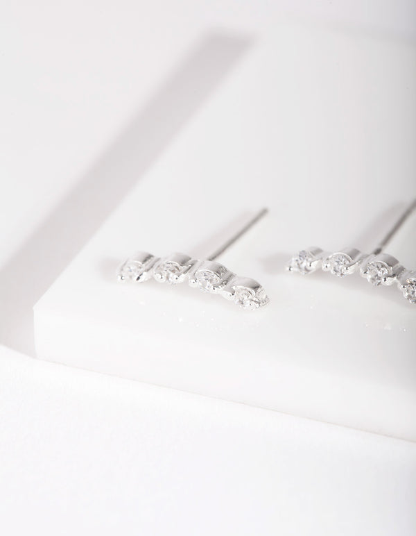 Sterling Silver Diamante Crawler Earrings