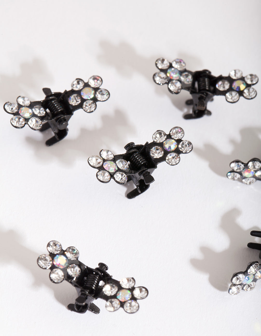 Mixed Flower Diamante Mini Claws