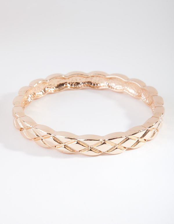 Gold Quilted Texture Bangle