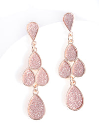 Rose Gold Glitter Charm Earrings - link has visual effect only