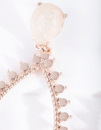 Rose Gold Iridescent Stone Teardrop Earrings - link has visual effect only