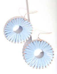 Blue Woven Hoop Drop Earrings - link has visual effect only