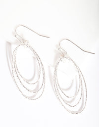 Silver Diacut Oval Drop Earrings - link has visual effect only