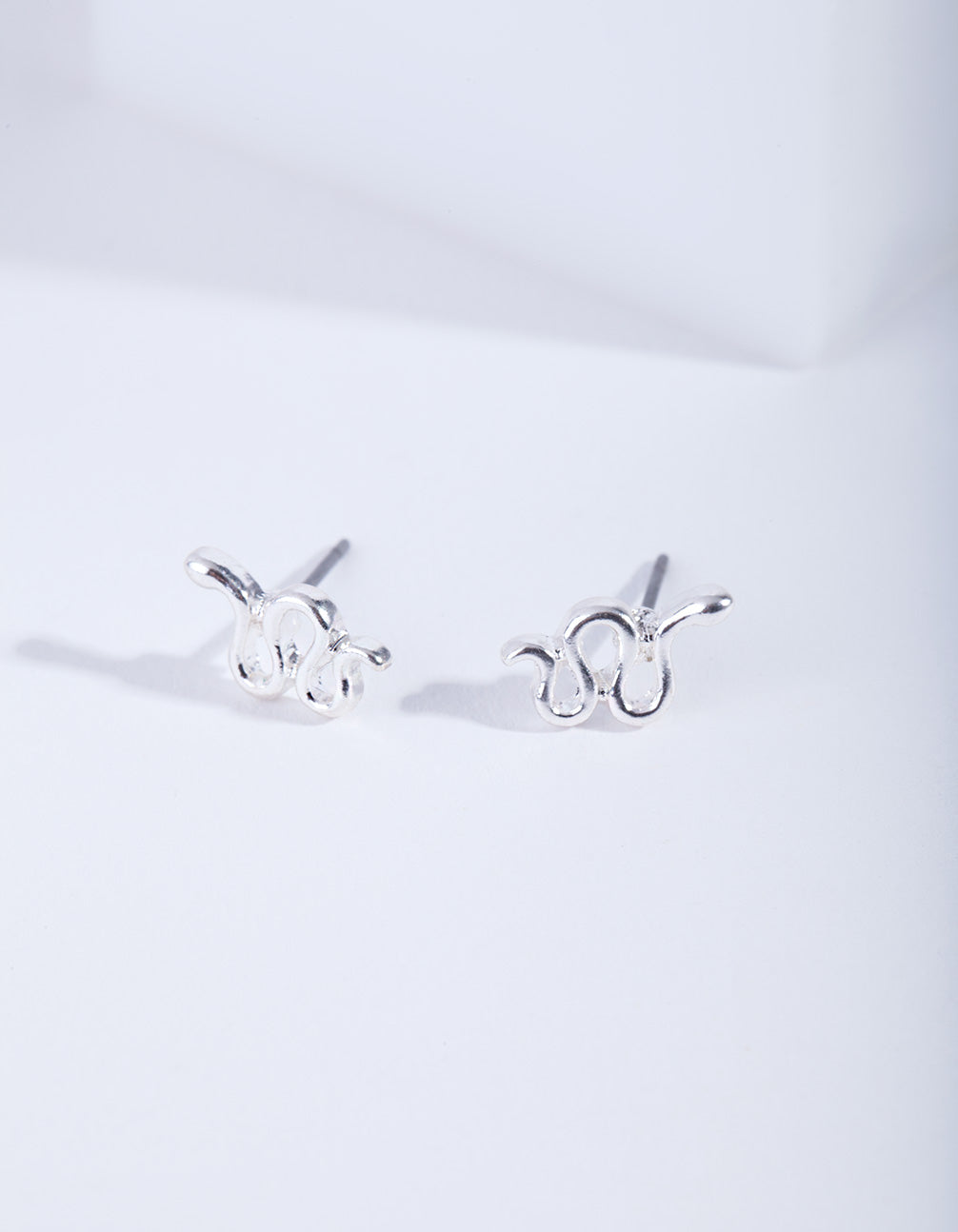 Silver Snake Stud Earrings