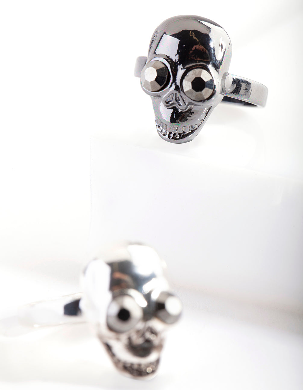 Mix Metal Glam Skull 2 Ring Pack