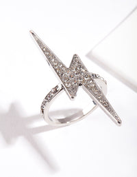 Silver Diamante Lightning Bolt Ring - link has visual effect only