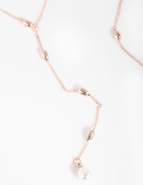 Rose Gold Mini Pearl Choker & Y-Necklace Pack