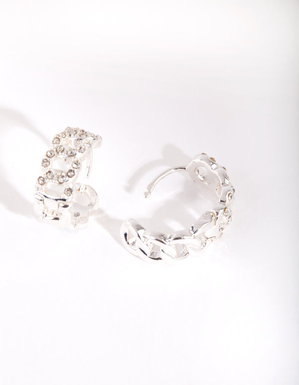 Silver Looped Mini Hoop Earrings