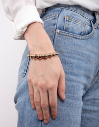 Gold Graduating Ball Cuff Bangle - link has visual effect only