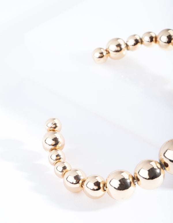 Gold Graduating Ball Cuff Bangle