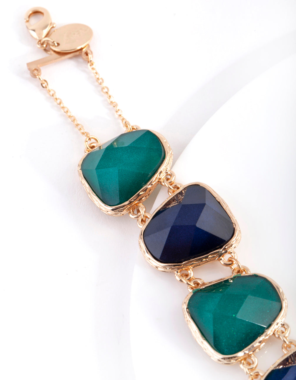 Gold Statement Mix Stone Bracelet