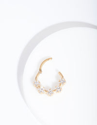 Gold Cubic Zirconia Star Clicker Earring - link has visual effect only